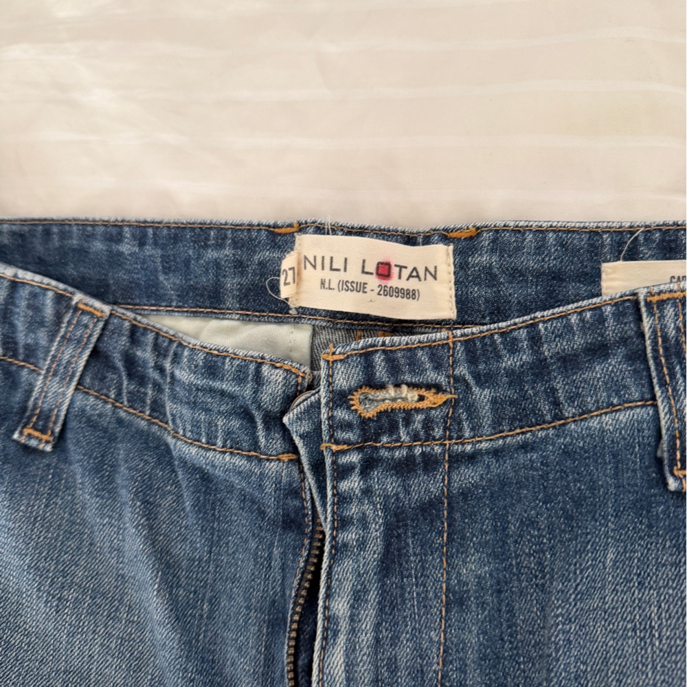 Nili Lotan Cargo Military Low Rise Cropped Denim